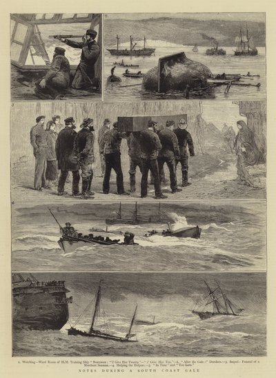 Notes During a South Coast Gale by Joseph Nash